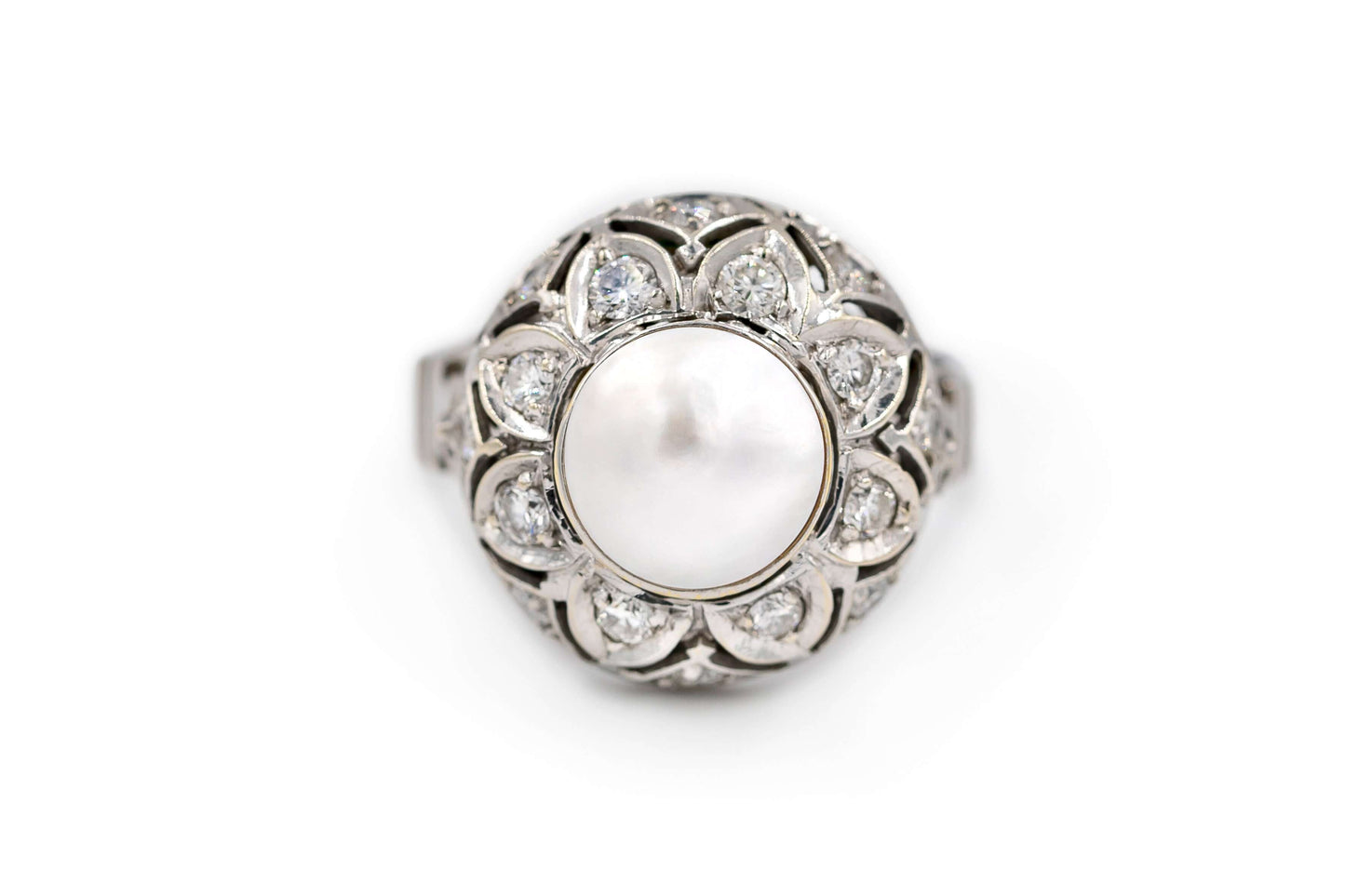 Perlen-Diamant-Ring